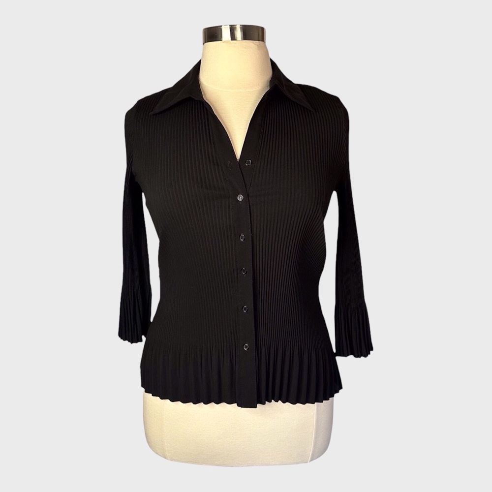 Christopher & Banks Accordion Pleated Button Front‎ Shirt